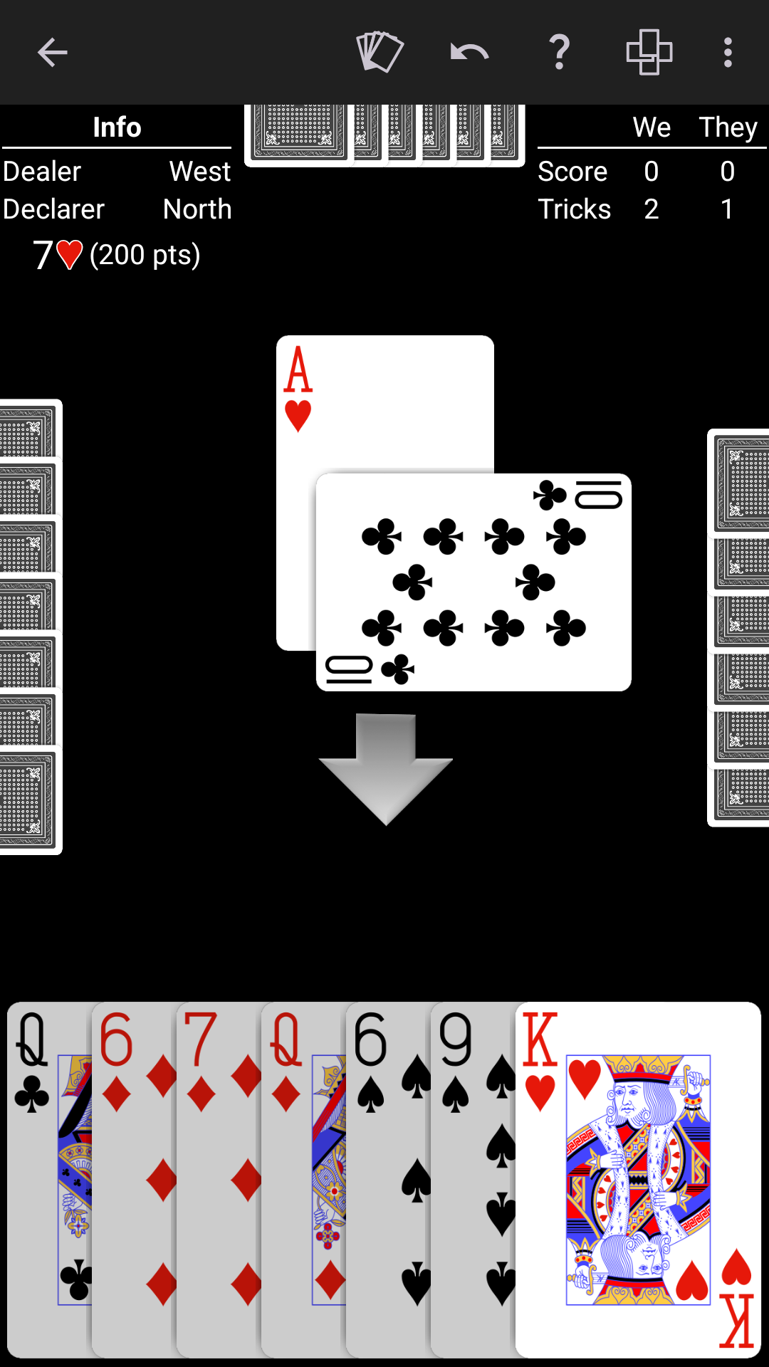 500 played on a high-contrast black table