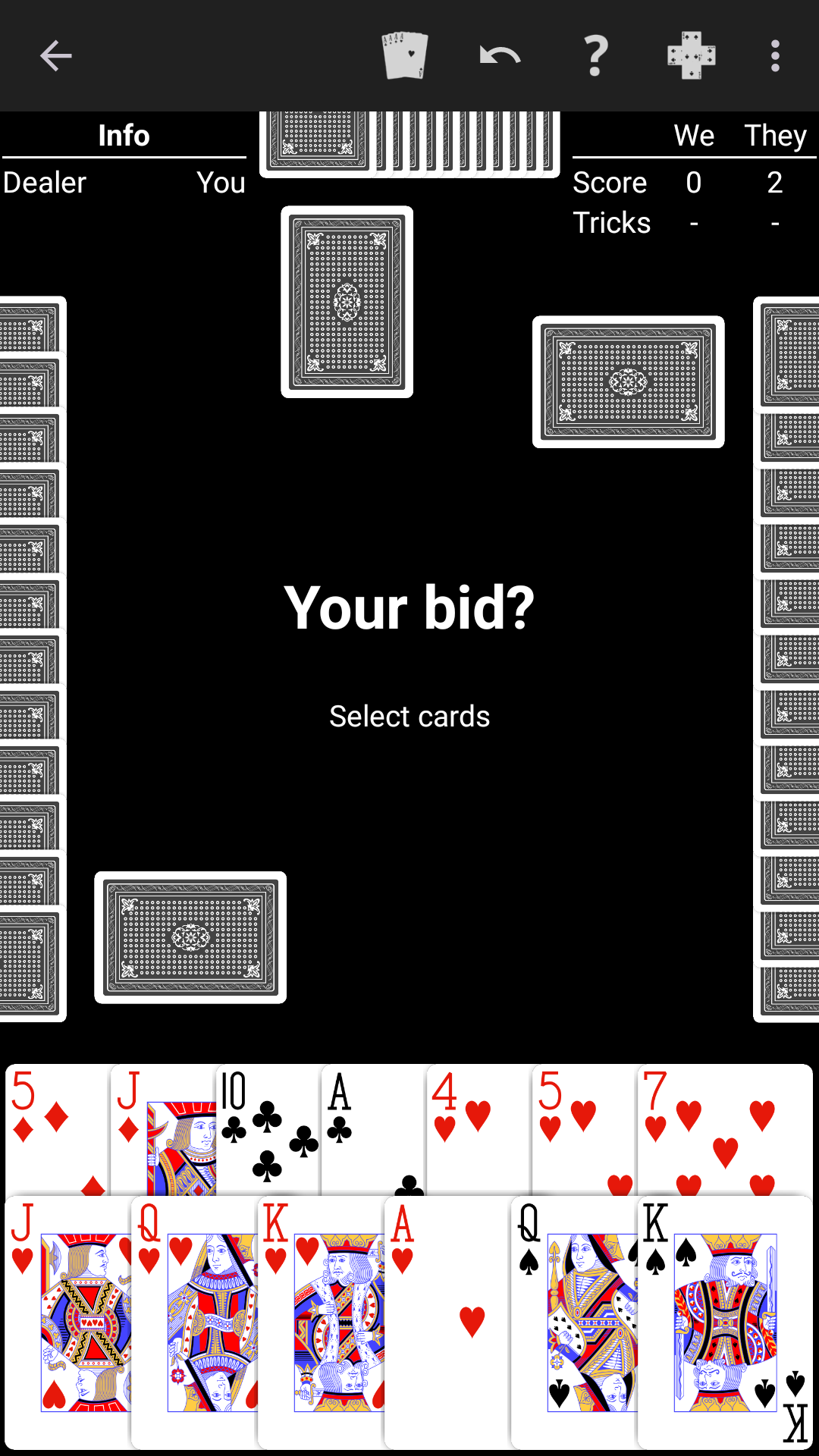 Minnesota Whist played on a high-contrast black table